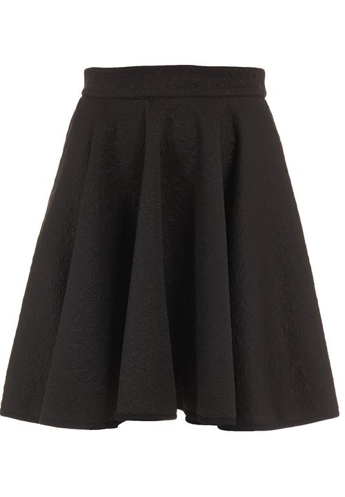 adam&eve; - Jacquard high-waisted skirt Black