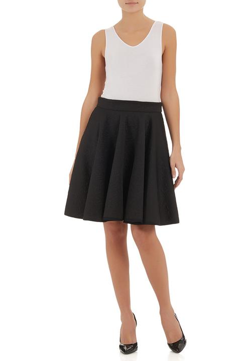 adam&eve; - Jacquard high-waisted skirt Black