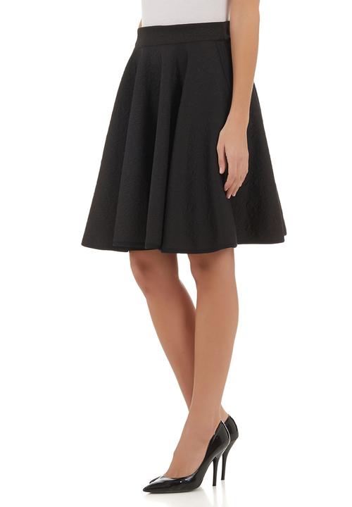 adam&eve; - Jacquard high-waisted skirt Black