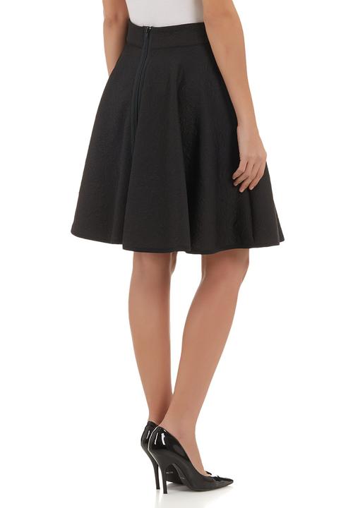 adam&eve; - Jacquard high-waisted skirt Black