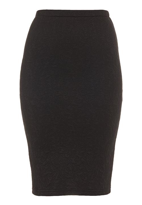 adam&eve; - Quilted pencil skirt Black