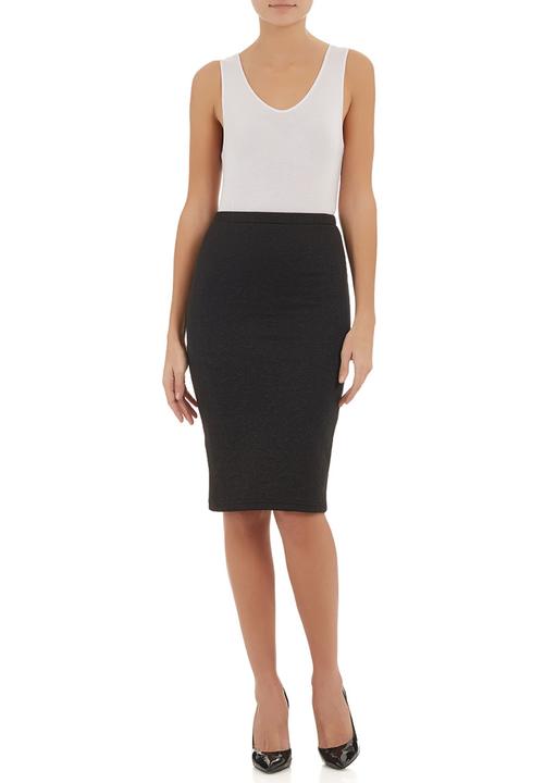 adam&eve; - Quilted pencil skirt Black