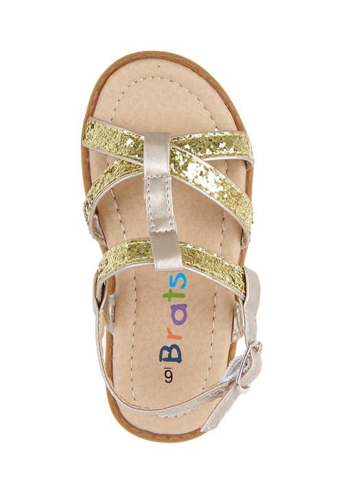 Brats - Foil Strappy Sandals Gold