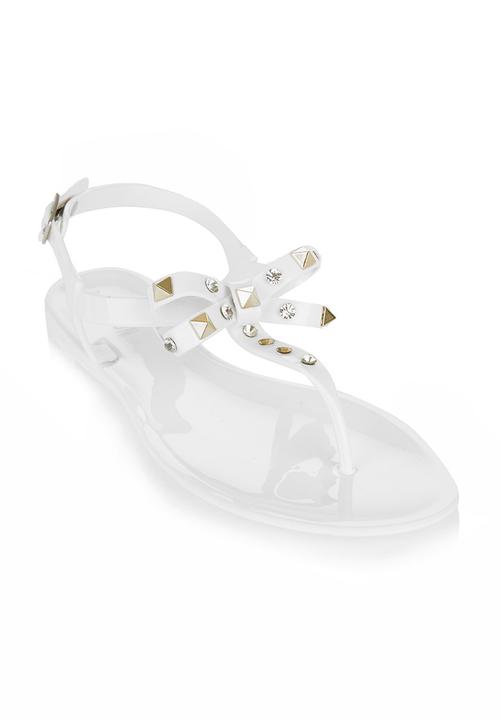 Jelly Sandals With Bows White Madison