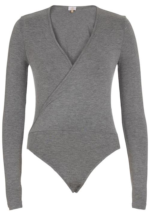 edit - Wrap Bodysuit Dark Grey  Dark Grey