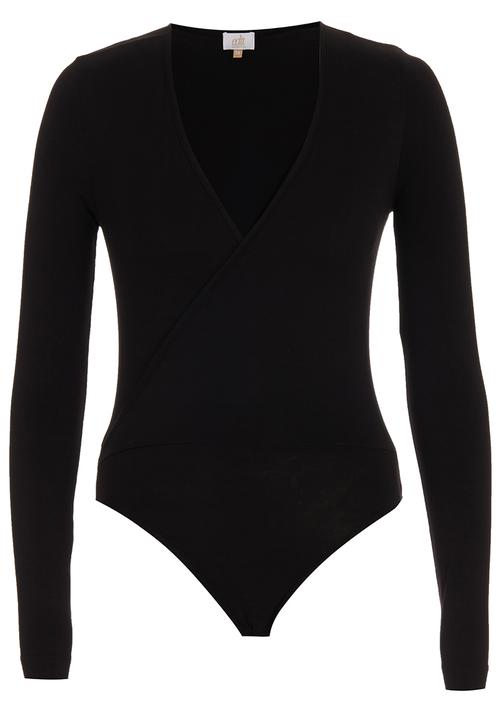edit - Wrap Bodysuit Black