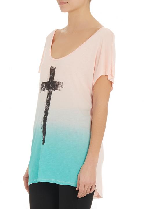 SASS - Ombre cross t-shirt Orange