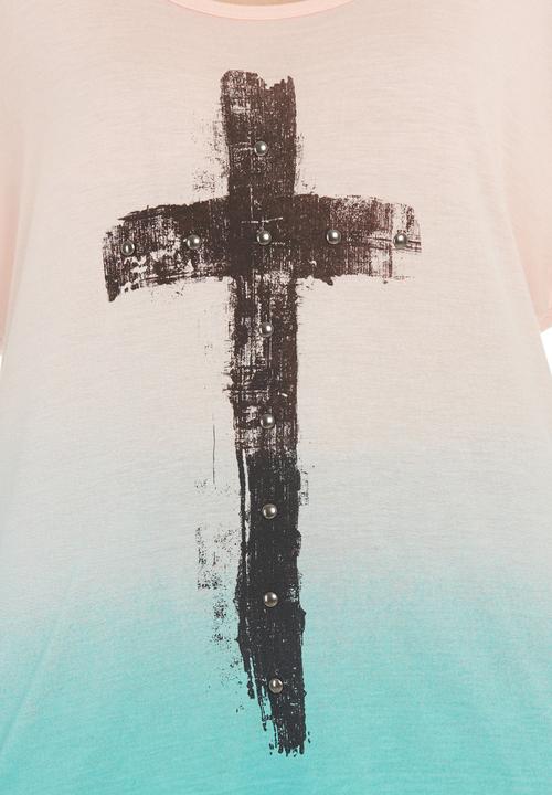 SASS - Ombre cross t-shirt Orange