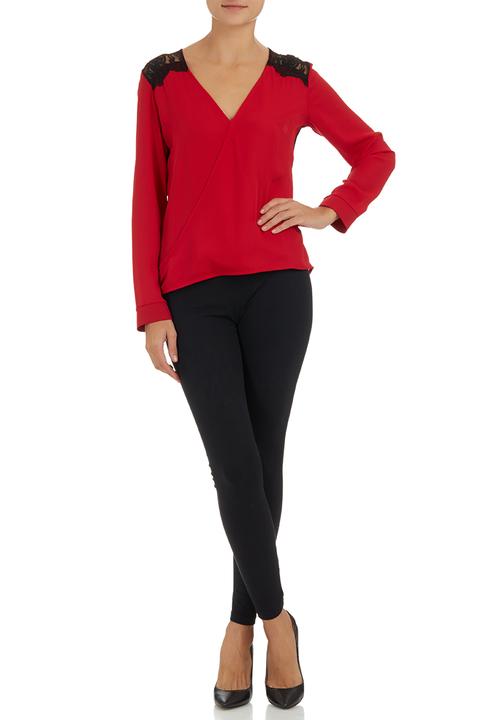 STYLE REPUBLIC - Crossover Lace Blouse Red