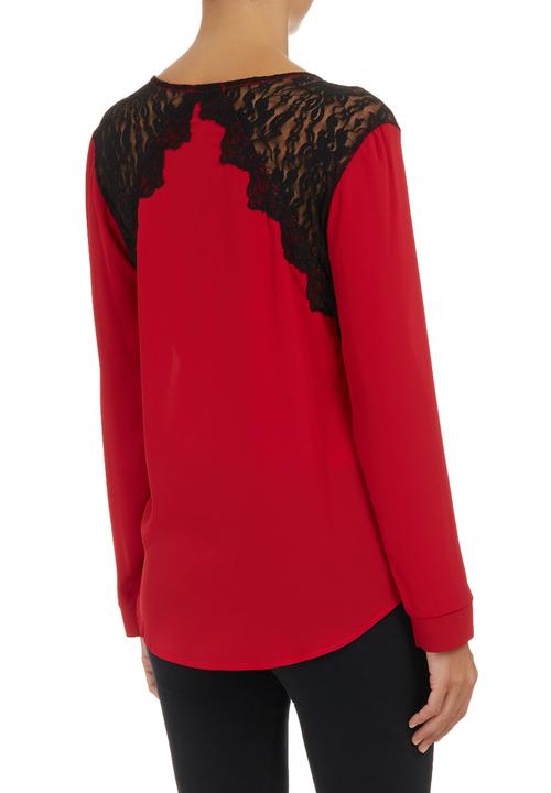 STYLE REPUBLIC - Crossover Lace Blouse Red