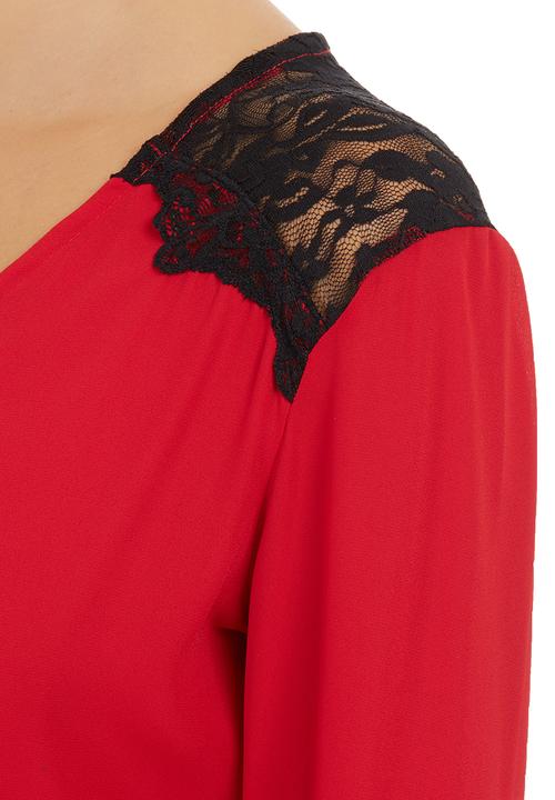 STYLE REPUBLIC - Crossover Lace Blouse Red
