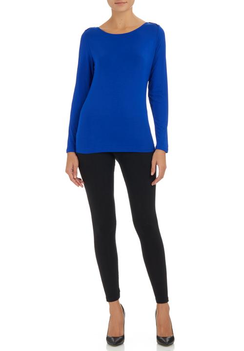 Suzanne Betro - Basic Boat-neck T-shirt Cobalt