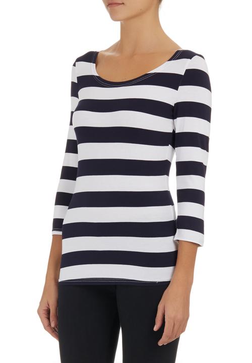 Suzanne Betro - Stripe Scoop-neck T-shirt Multi-colour