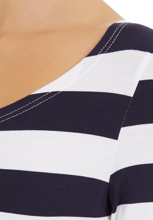 Suzanne Betro - Stripe Scoop-neck T-shirt Multi-colour
