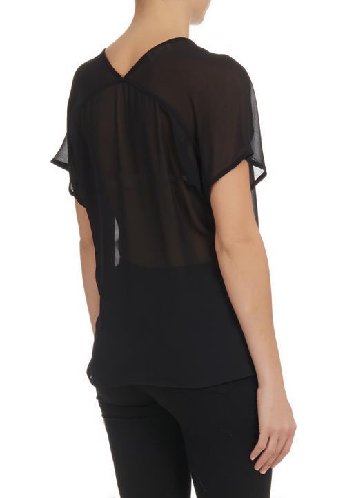 edit - V-neck elasticated blouse Black