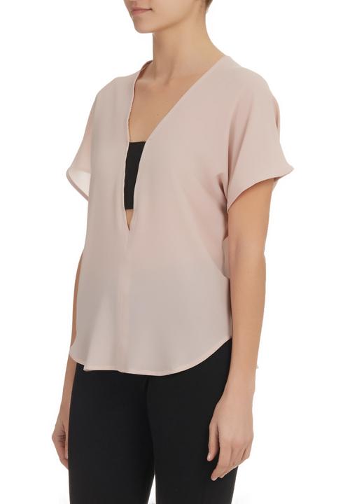 edit - V-neck elasticated blouse Stone/Beige