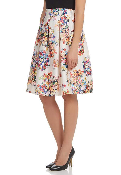 STYLE REPUBLIC - Sateen Floral Skirt Stone