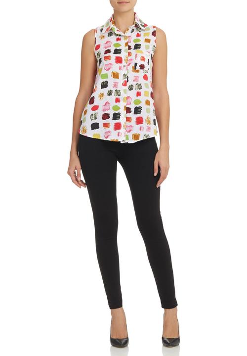 STYLE REPUBLIC - Open-back Sleeveless Shirt Multi-colour
