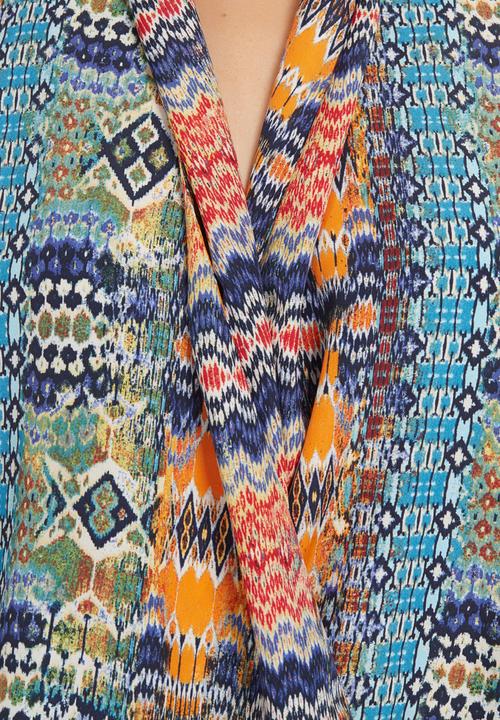 KARMA - Fold Wrap Blouse Multi-colour