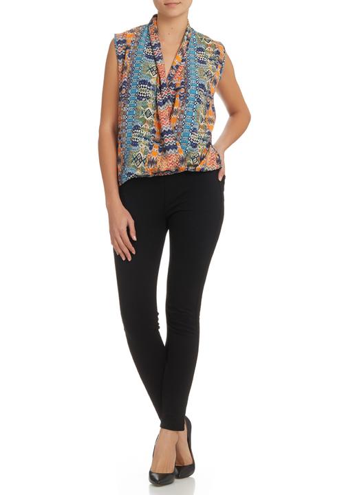 KARMA - Fold Wrap Blouse Multi-colour
