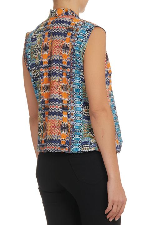 KARMA - Fold Wrap Blouse Multi-colour