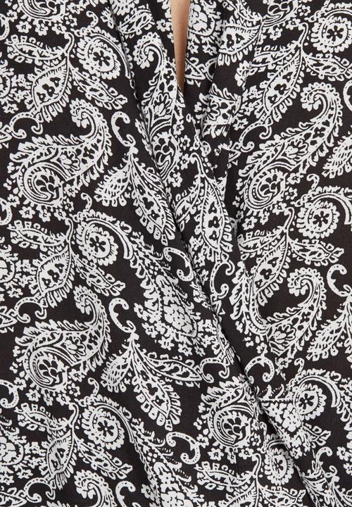 KARMA - Fold Wrap Blouse Black/White