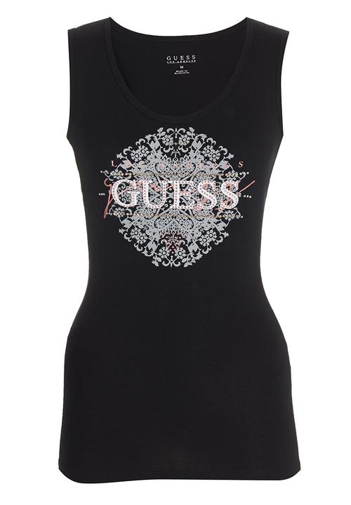 GUESS - Lace Logo Tank Black