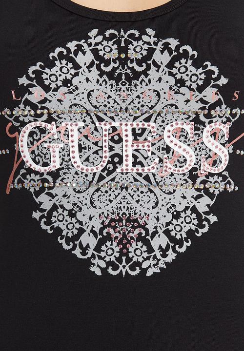 GUESS - Lace Logo Tank Black