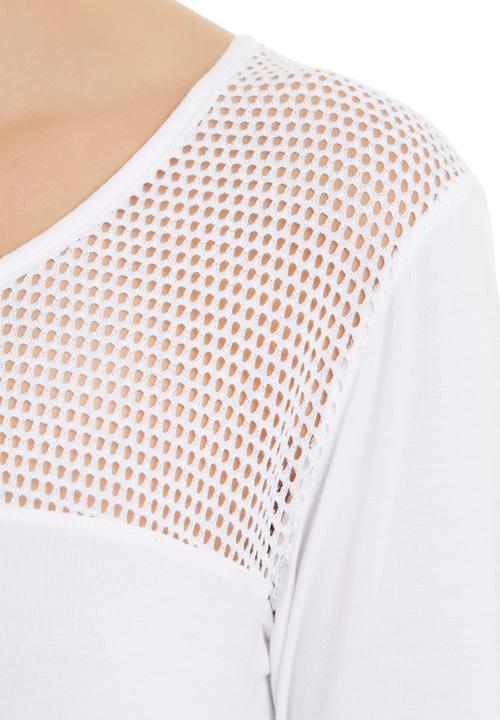 Slick - Meg Mesh Inset Top White
