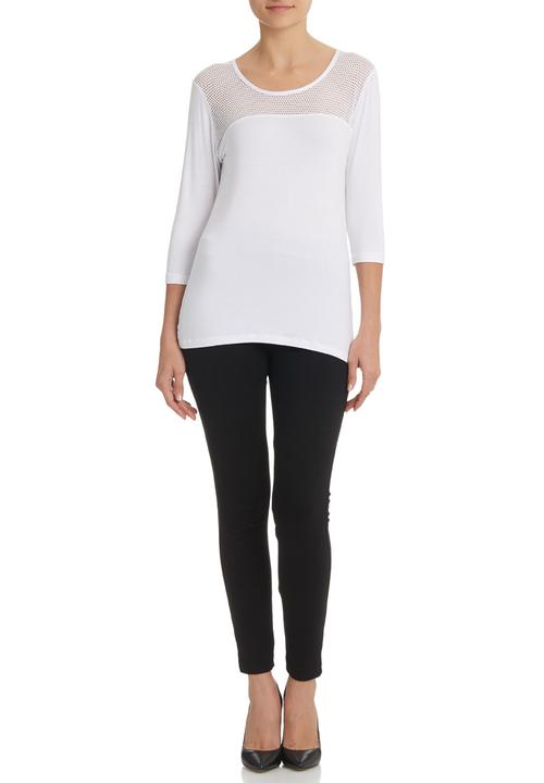 Slick - Meg Mesh Inset Top White