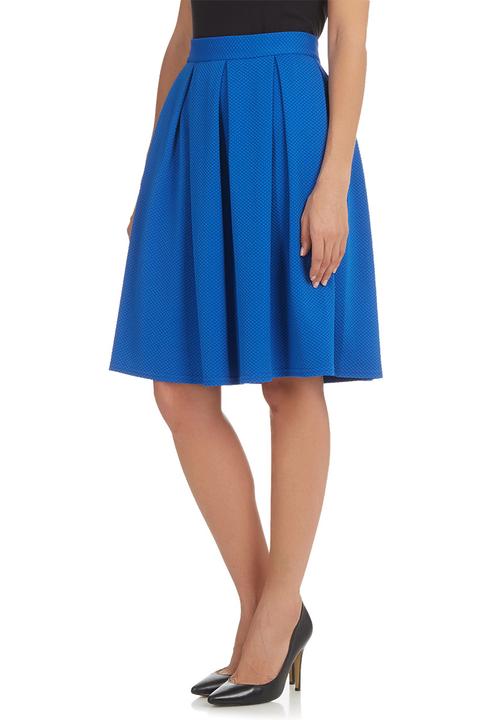 London Hub - Textured Pleated Skirt Dark Blue