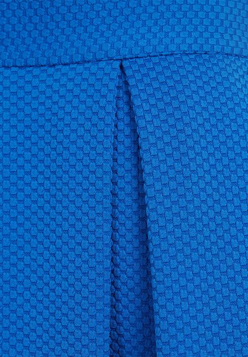 London Hub - Textured Pleated Skirt Dark Blue