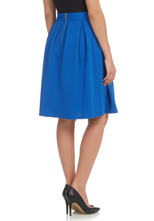 London Hub - Textured Pleated Skirt Dark Blue