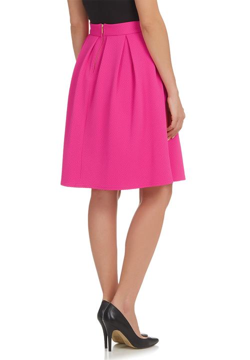 London Hub - Textured Skirt with Pleats Dark Pink