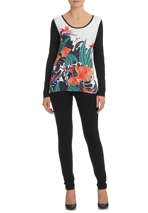 Smash - Long-Sleeve T-Shirt with Tropical Print Multi-colour