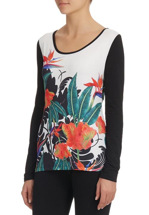 Smash - Long-Sleeve T-Shirt with Tropical Print Multi-colour