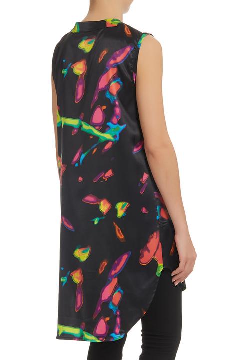 AfroDizzy - Kaftan tunic with mesh inset Black
