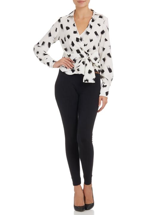edit - Printed wrap shirt Black and White