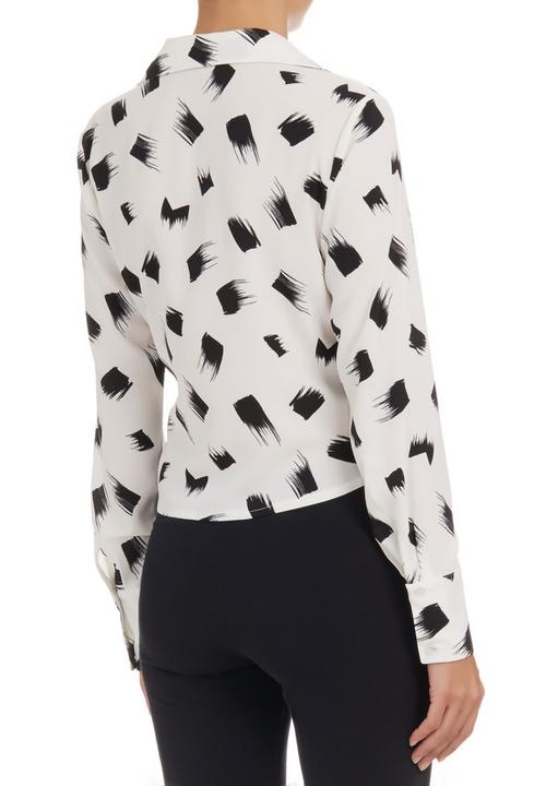 edit - Printed wrap shirt Black and White