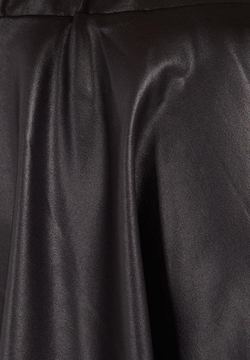 c(inch) - High-waist Mini Skater Skirt Black Black