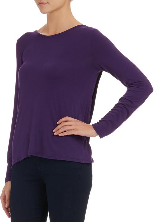 edit - Draped-back Blouse Dark Purple  Dark Purple