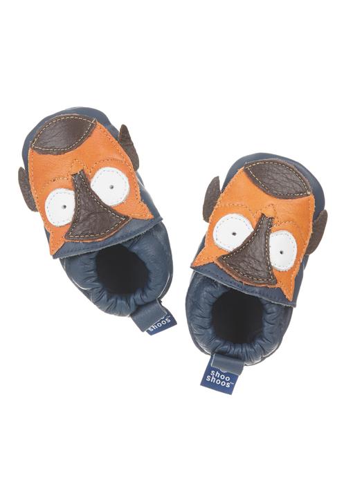 shooshoos - Pull-on Shoes with Owl Motif Navy/Orange