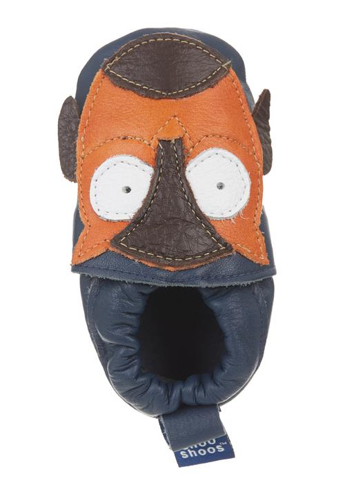 shooshoos - Pull-on Shoes with Owl Motif Navy/Orange