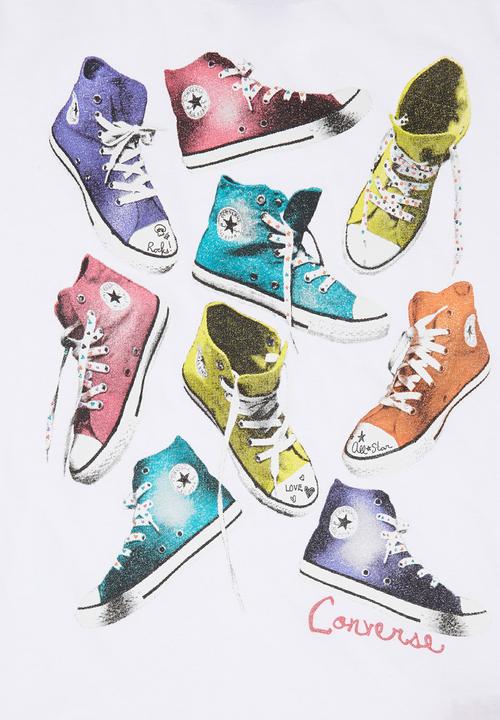 Converse - T-Shirt With Sneaker Print White