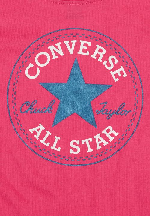 Converse - T-Shirt With Converse Print Dark Pink