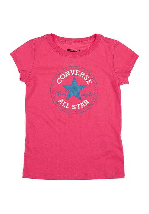 Converse - T-Shirt With Converse Print Dark Pink