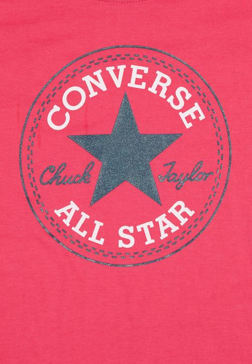Converse - T-Shirt With Converse Print Dark Pink