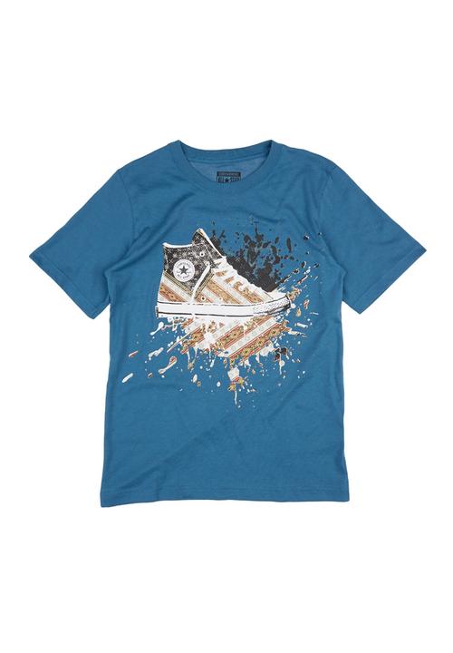 Converse - T-Shirt With Converse Shoe Print Mid Blue
