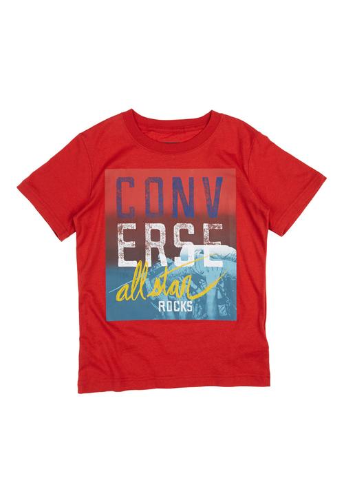 Converse - T-Shirt With Converse Print Dark Red