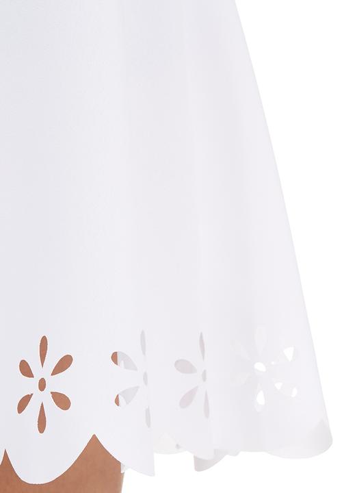 c(inch) - Laser-cut Mini Skirt White